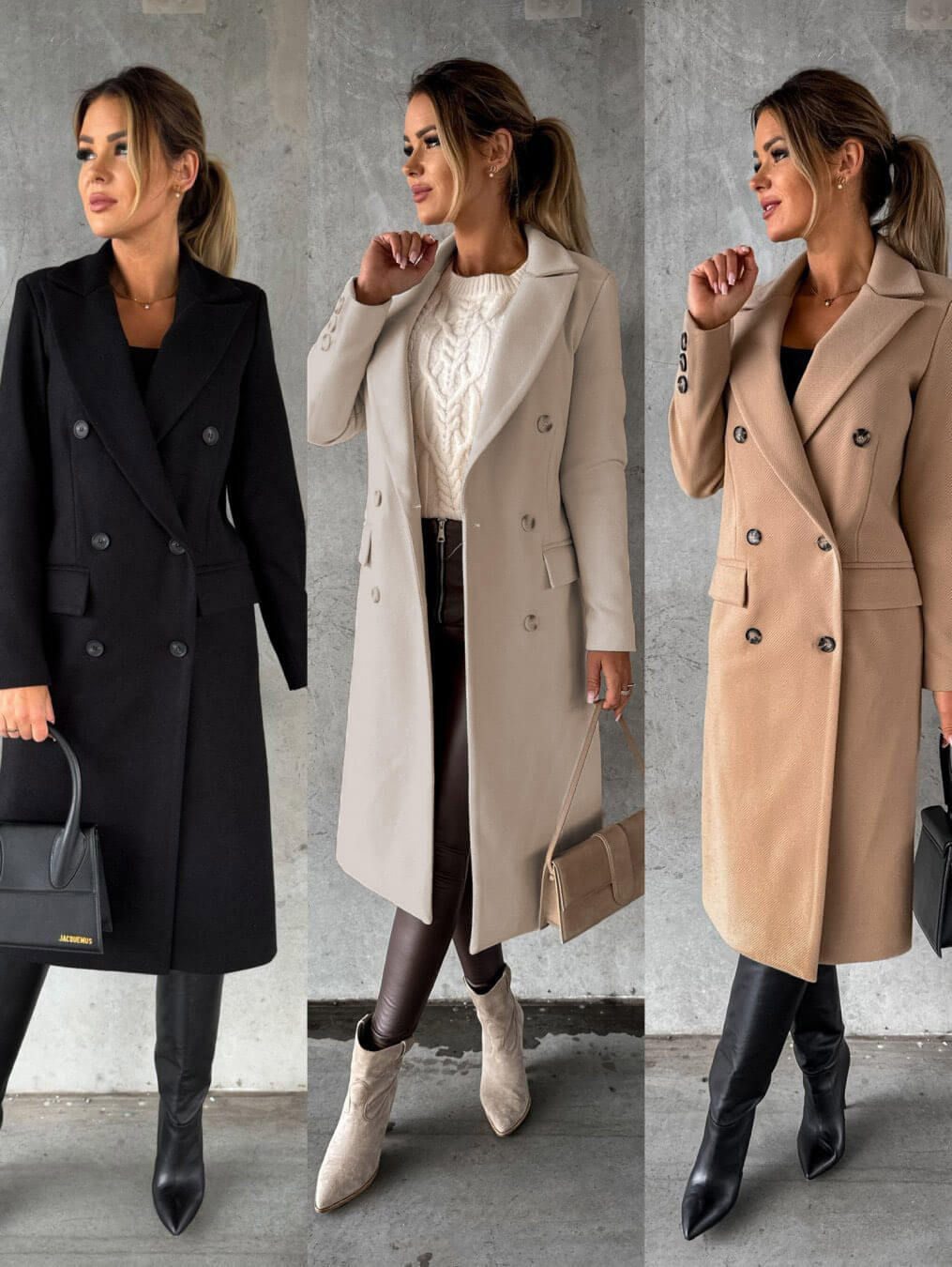 Charlotte Manteau Donna Lana Elegante – Taglio Lungo, Rever Classici & Stile Senza Tempo
