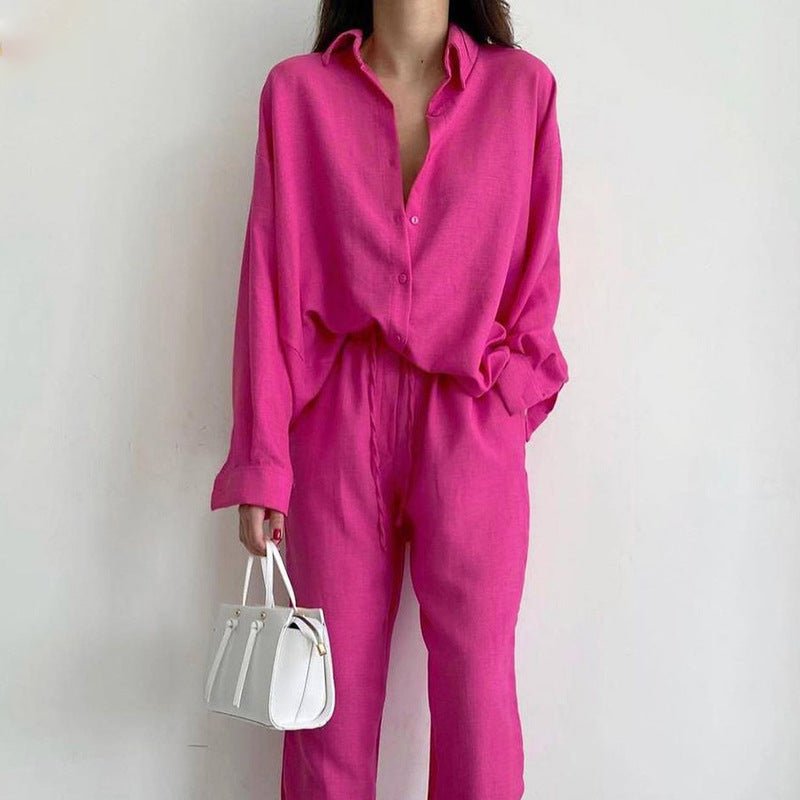 Ensemble d'Été Femme Mei – Deux-Pièces Élégant en Lin avec Coupe Ample & Confort Respirantlégant pour Femmes