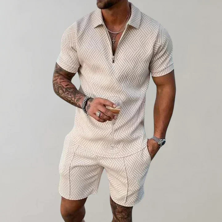 Set de verano para hombres de Oliver: algodón y lino ruido, luz y comodidad elegante