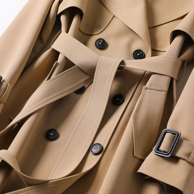 Emilia Trench Femme Élégant – Manteau Long Chic & Polyvalent pour Toutes Saisons