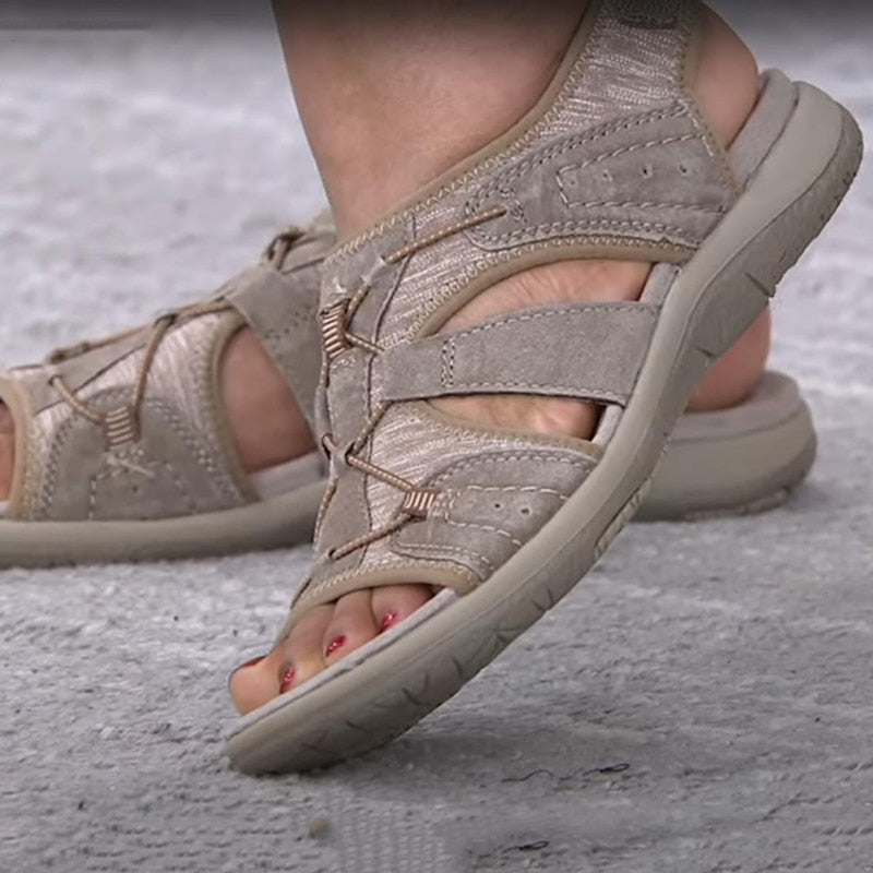 Sandali da passeggio per donne Tanya - Comfort ergonomico con estremità aperta e cinghie regolabili