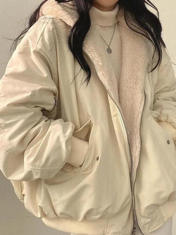 Daniela Veste Teddy Oversize Donna – Bomber Morbido Reversibile con Tasche & Stile Streetwear