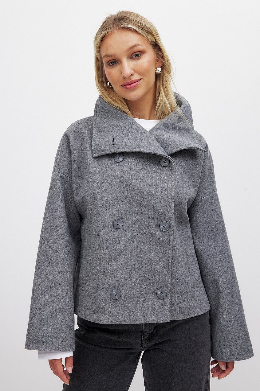 Arianna Manteau Court Femme – Veste Double-Boutonnage Élégante & Chaude au Style Intemporel