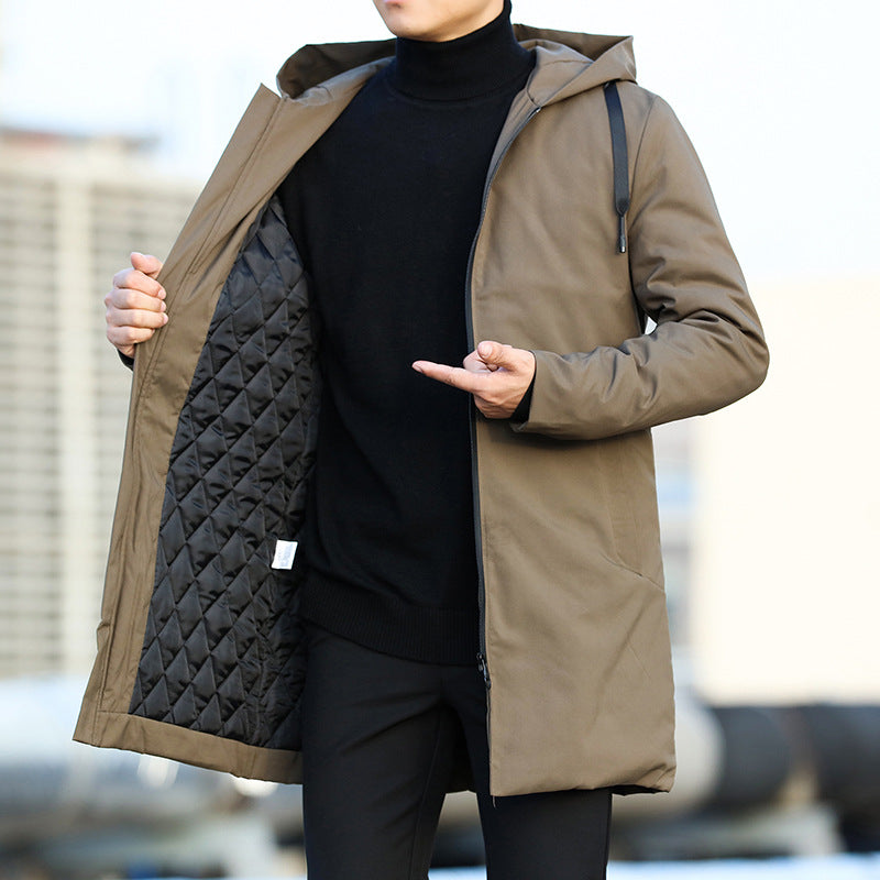 Chaqueta de invierno Eric para hombre: larga, impermeable, con capucha ajustable y forro aislante.