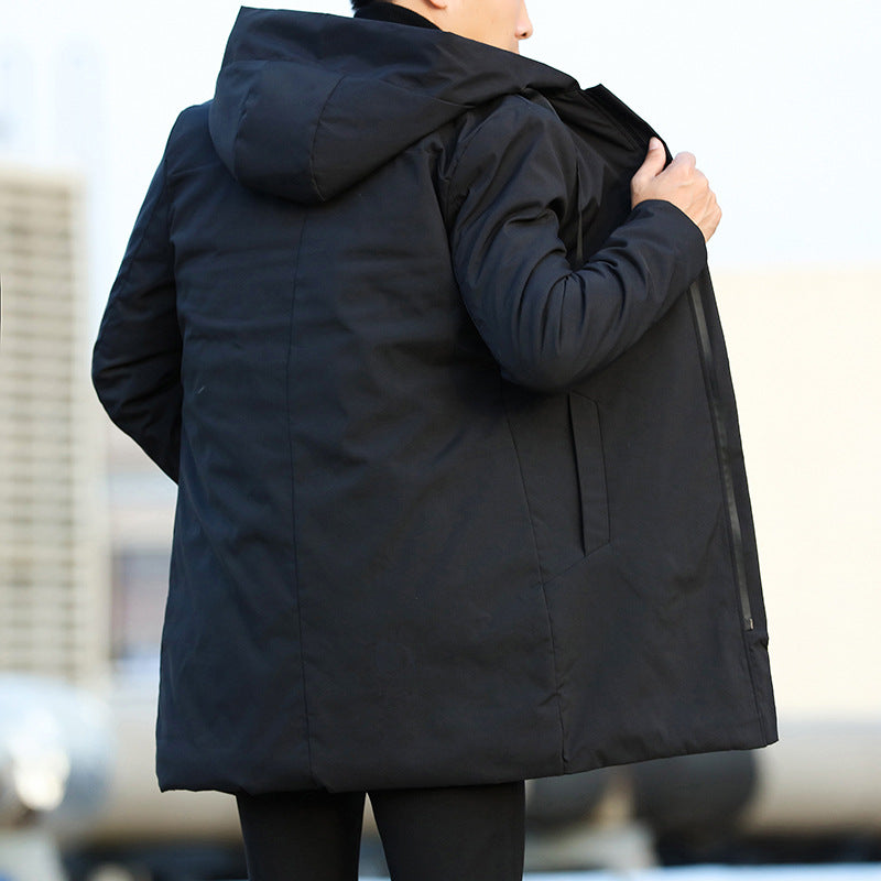 Chaqueta de invierno Eric para hombre: larga, impermeable, con capucha ajustable y forro aislante.