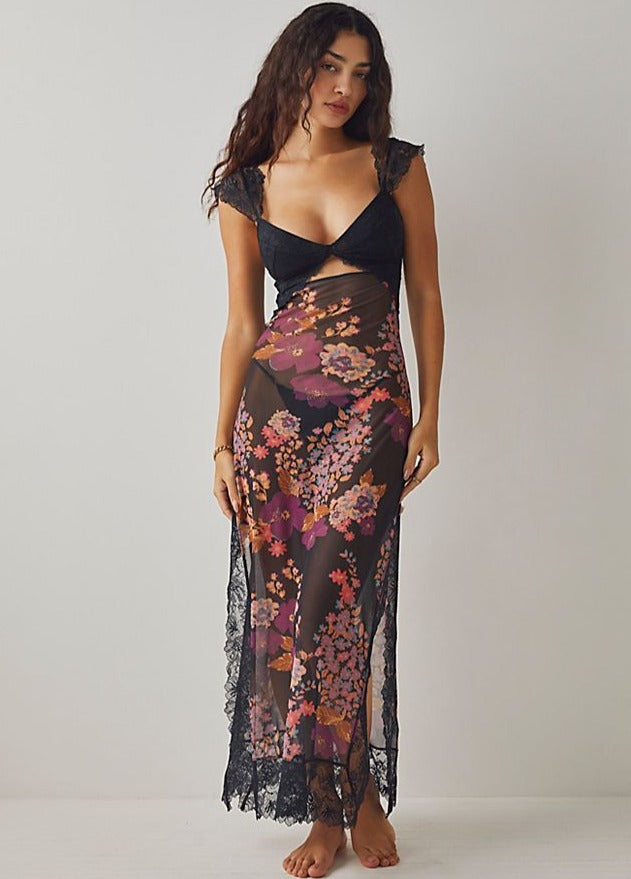 Dina Robe Midi Été – Tissu Dentelle & Polyester Haut de Gamme pour un Style Chic et Raffiné