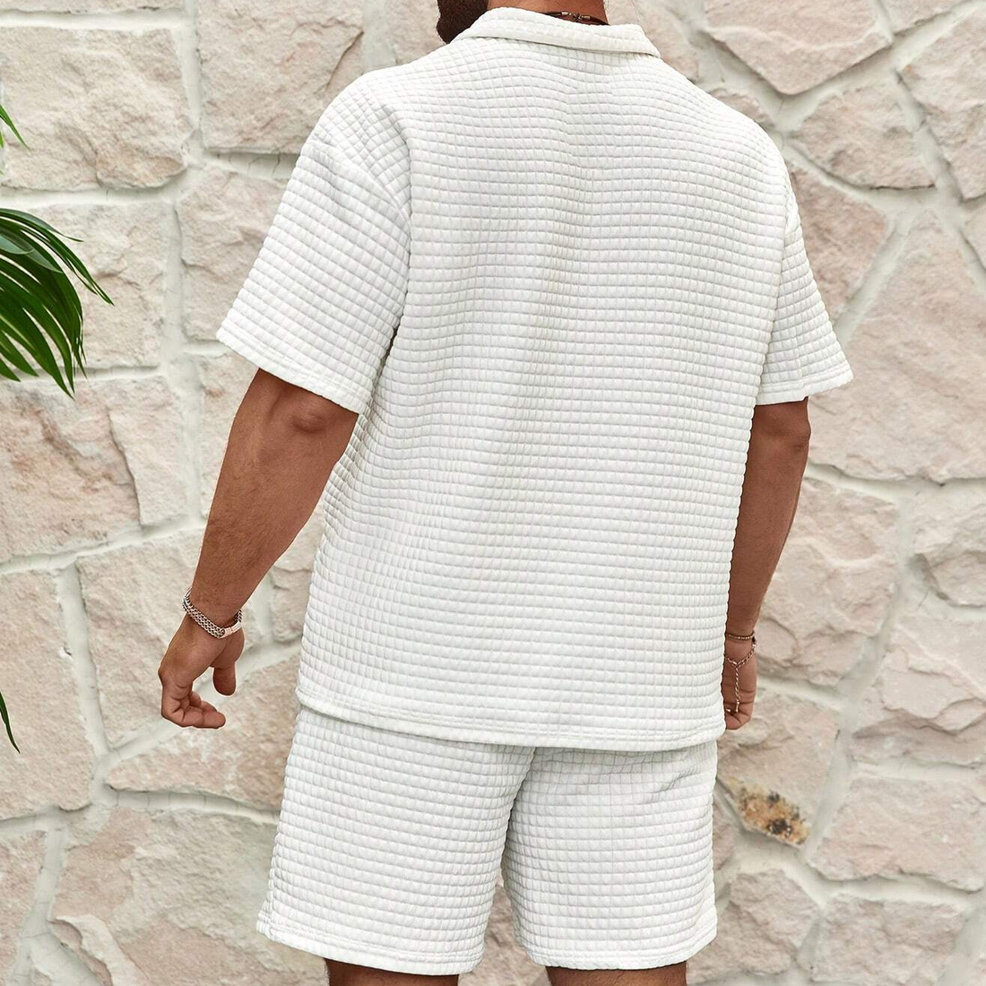 Silas Ensemble Men de Luxe - Polo en algodón transpirable y pantalones cortos a juego, comodidad de verano