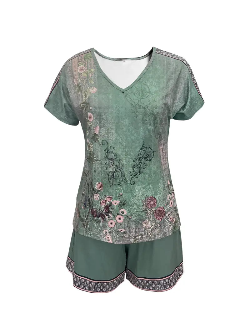 Skylar Ensemble Femme – Set Léger avec Short & Haut Imprimé Floral pour Look Estival Chic