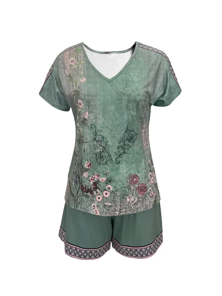 Skylar Ensemble Femme – Set Léger avec Short & Haut Imprimé Floral pour Look Estival Chic