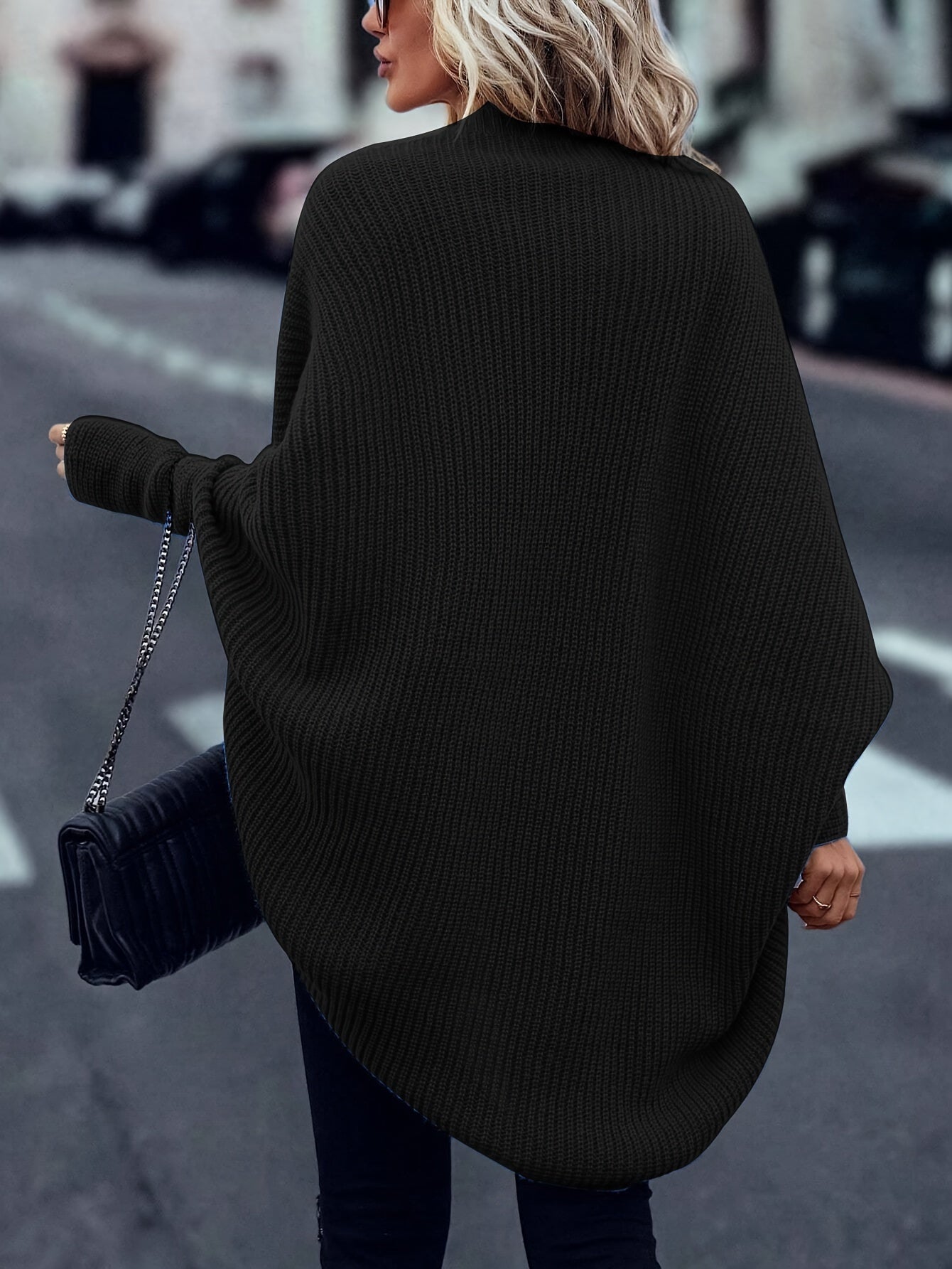 Madison kardigan tricoté oversize dla kobiet – miękka warstwa zimowa z luźnym krojem i rozcięciem z przodu