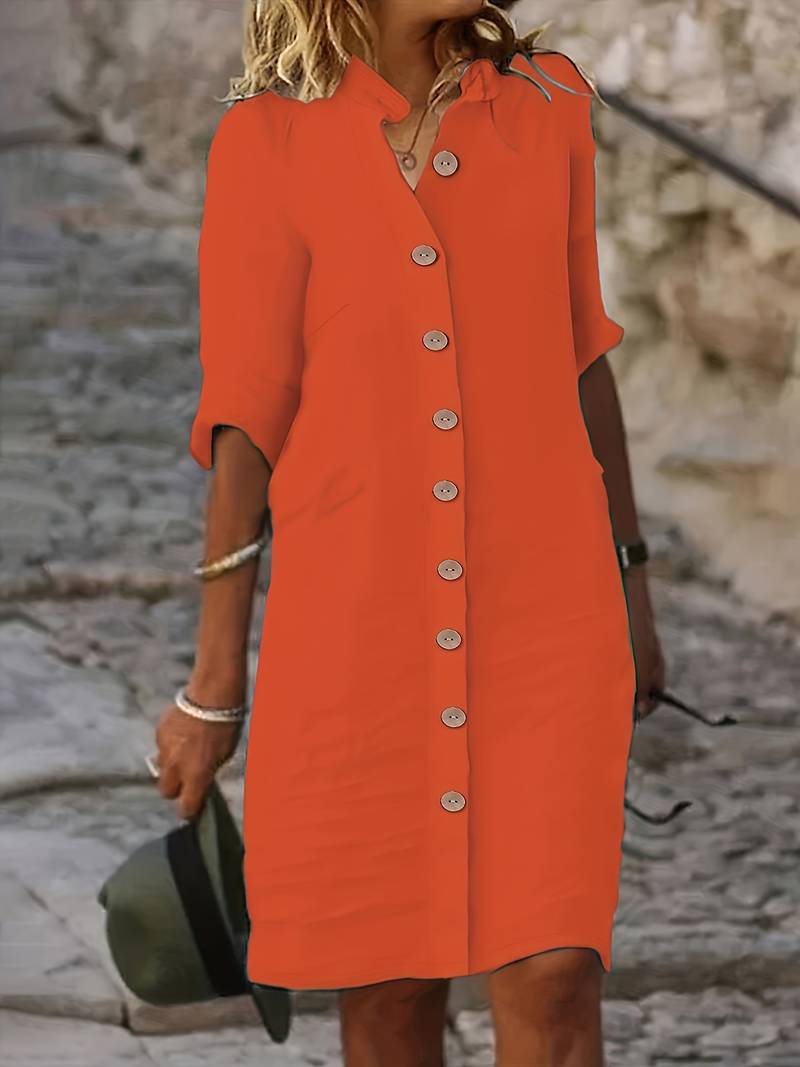 Robe Midi Femme Isabella – Robe Élégante Décontractée avec Design Simple & Coupe Confortable