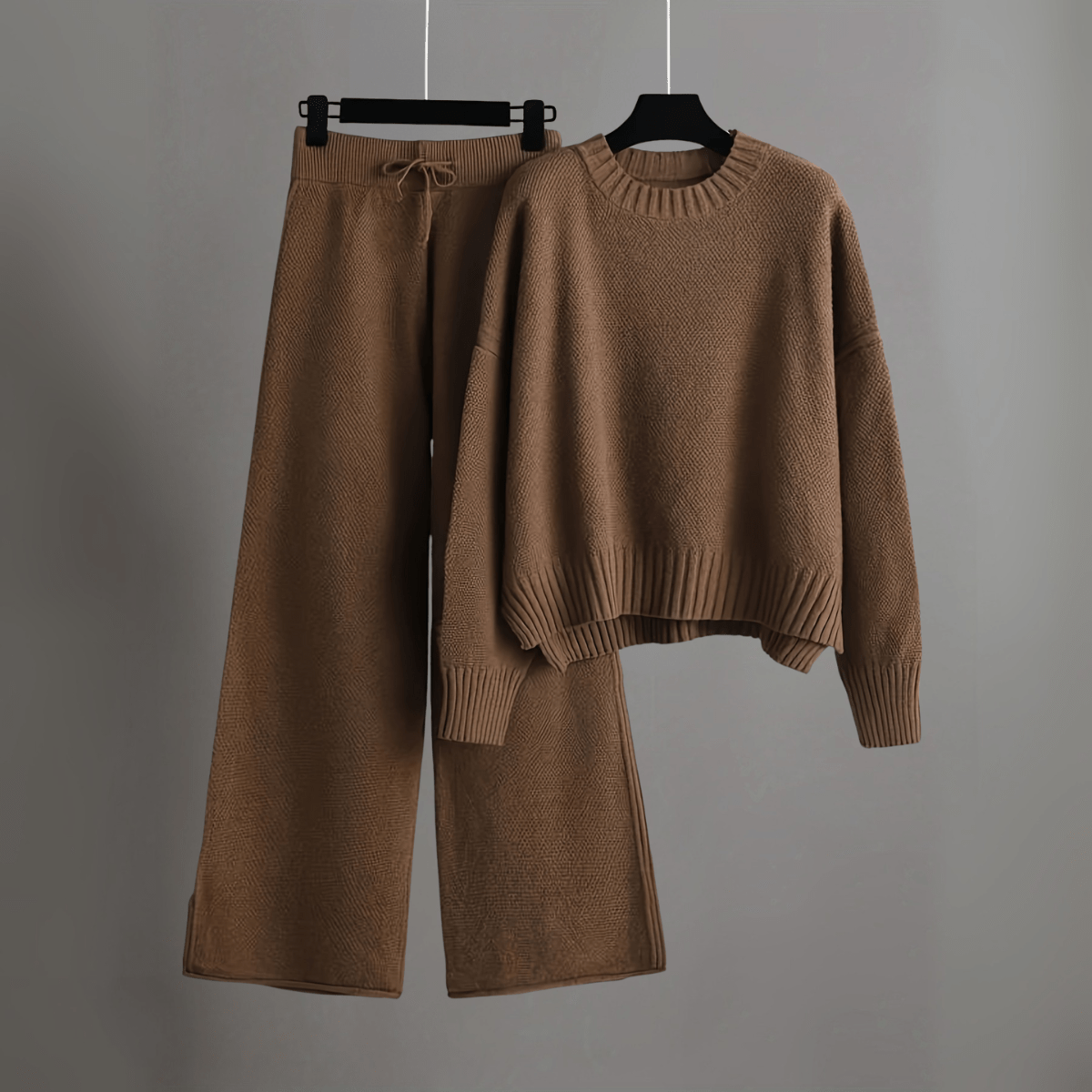 Hella Dámský Set 2 Díly – Svetr & Kalhoty Široký Střih Relax z Organického Polyesteru