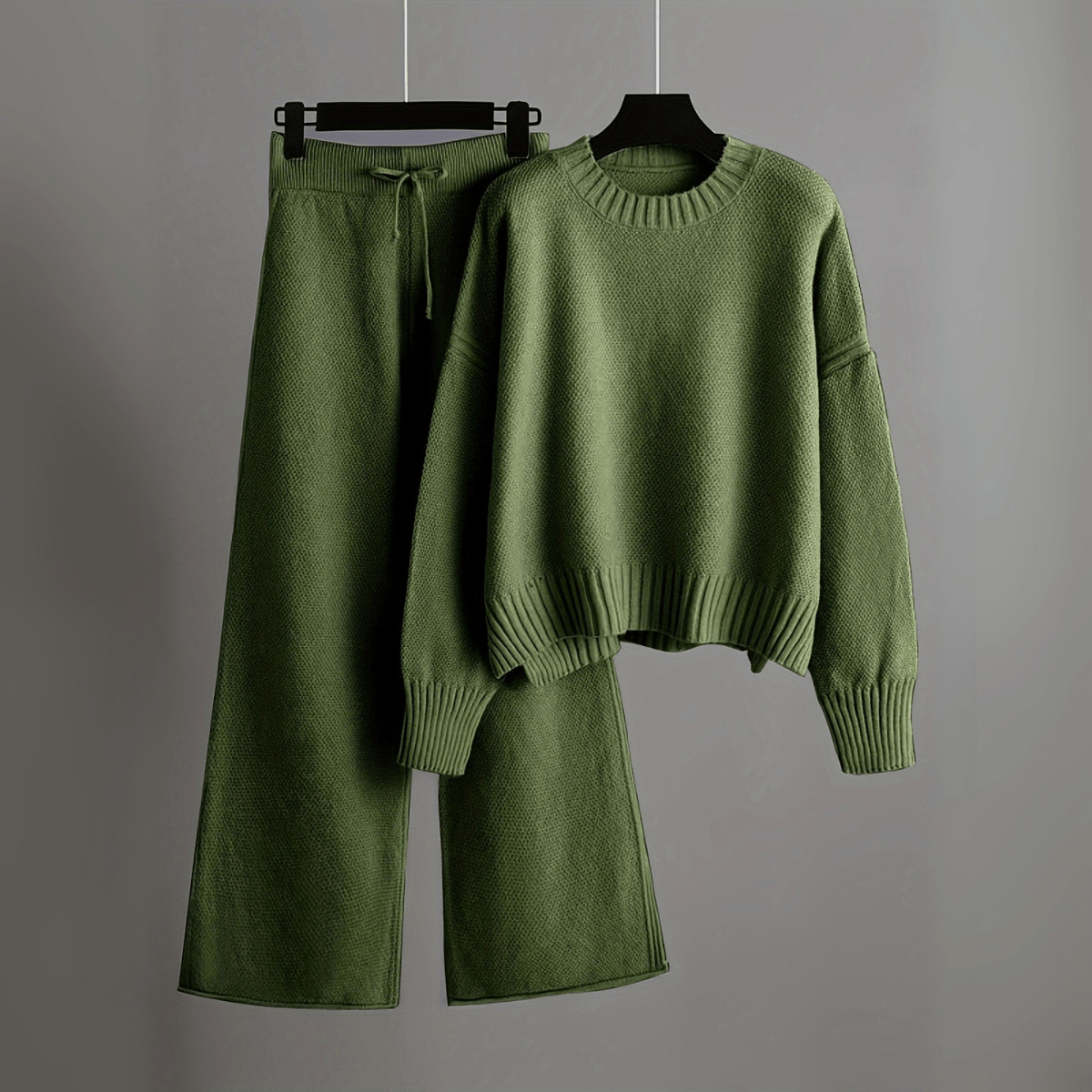 Hella Dámský Set 2 Díly – Svetr & Kalhoty Široký Střih Relax z Organického Polyesteru