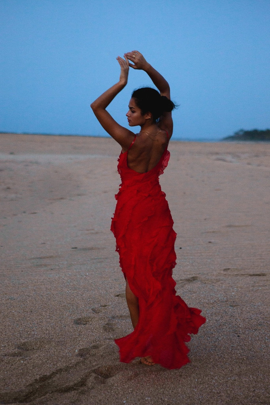 Angelina Robe Maxi Femme – Robe Rouge à Volants, Sensuelle & Glamour