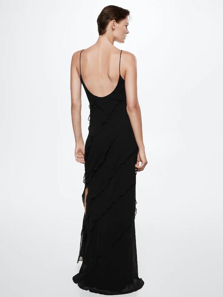 Angelina Robe Maxi Femme – Robe Rouge à Volants, Sensuelle & Glamour