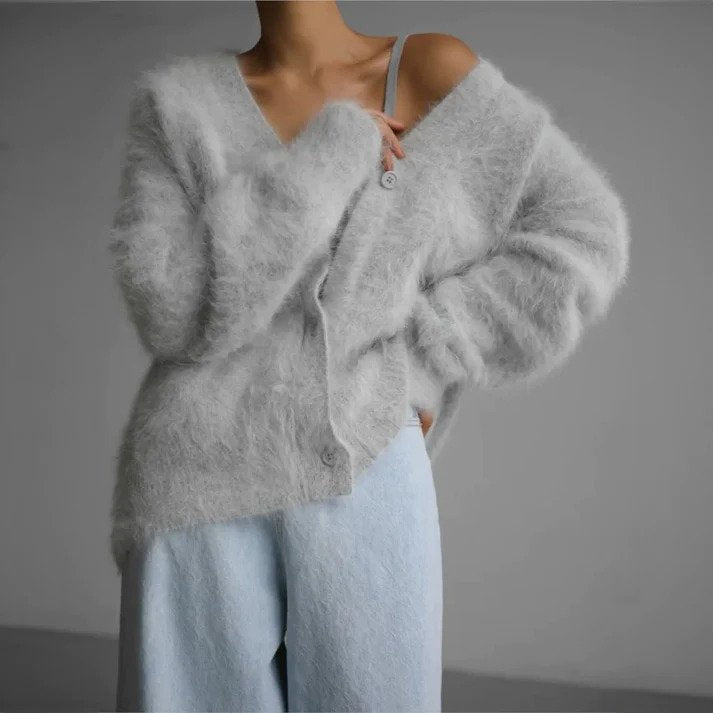 Alianna Gilet Femme – Gilet en Maille Confortable à Manches Longues Élégant & Polyvalent