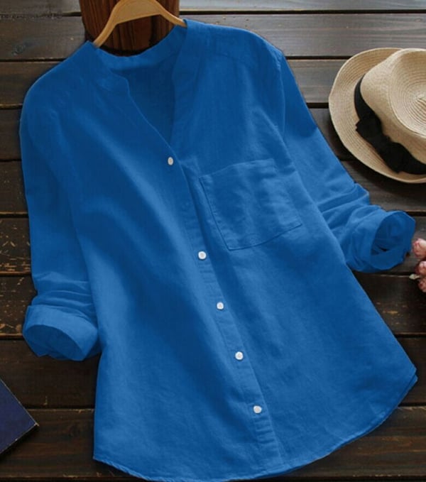 Aloyse Chemise Femme – Confort en Lin-Coton Respirant & Coupe Ample Décontractée