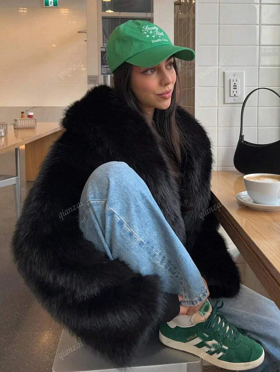 Julien Manteau de Piel Sintética para Mujer – Chaqueta de Invierno Suave y Cálida con Corte Casual Elegante