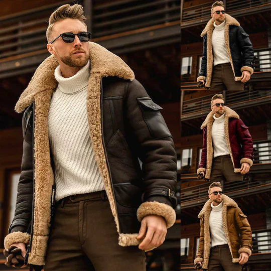 Raymond Veste Homme – Cuir Robuste avec Doublure en Fourrure Douce & Style Élégant