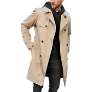 Gian Abrigo Trench para Hombre Clásico Doble Botonadura – Cuello Solapa con Cinturón Ajustable
