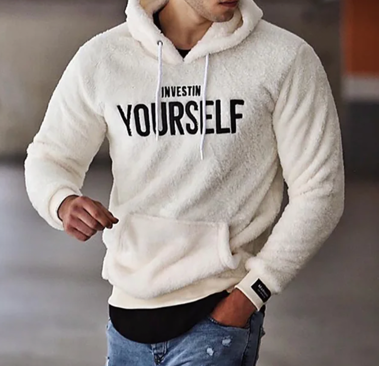 Raf Men's Casual Hoodie – Comfortable Hooded Sweatshirt with Inspirational Text & Kangaroo Pocket