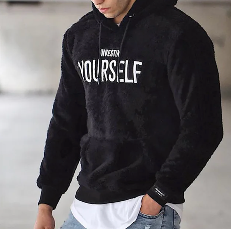 Raf Men's Casual Hoodie – Comfortable Hooded Sweatshirt with Inspirational Text & Kangaroo Pocket