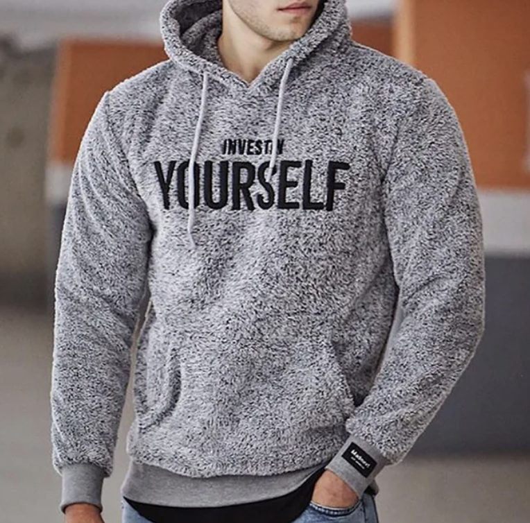 Raf Men's Casual Hoodie – Comfortable Hooded Sweatshirt with Inspirational Text & Kangaroo Pocket