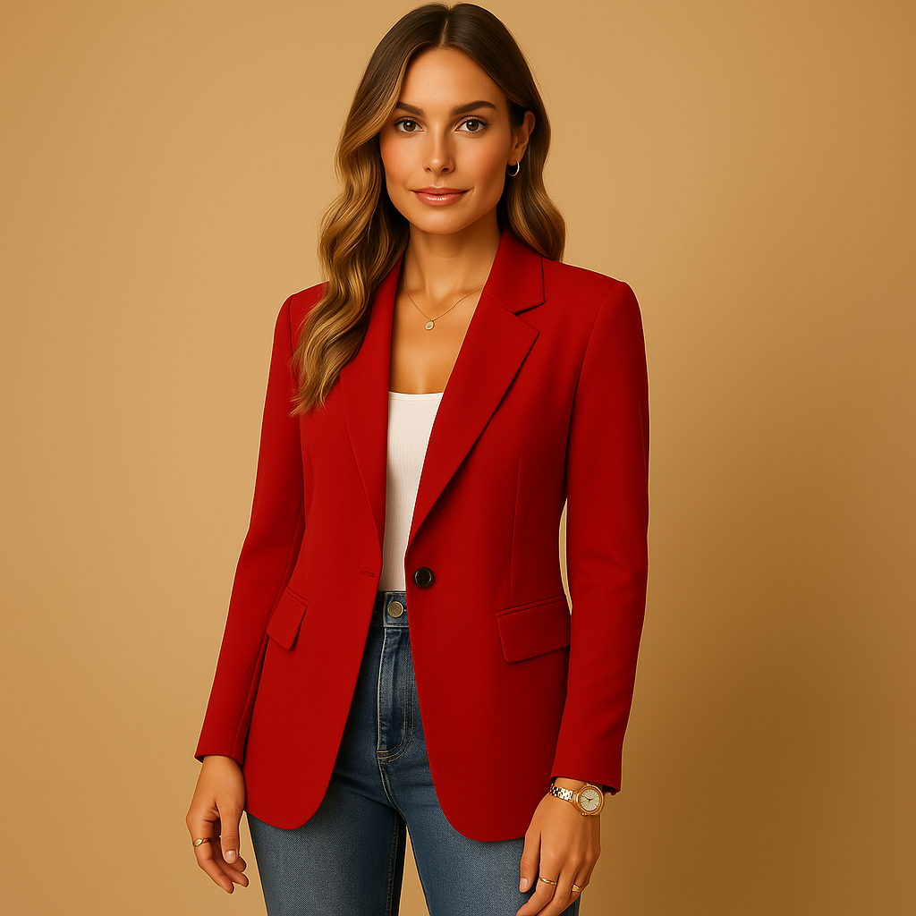 Blazer Kelly Mujer Entallado – Chaqueta Elegante con Tejido Elástico y Corte Estructurado Para Look Chic