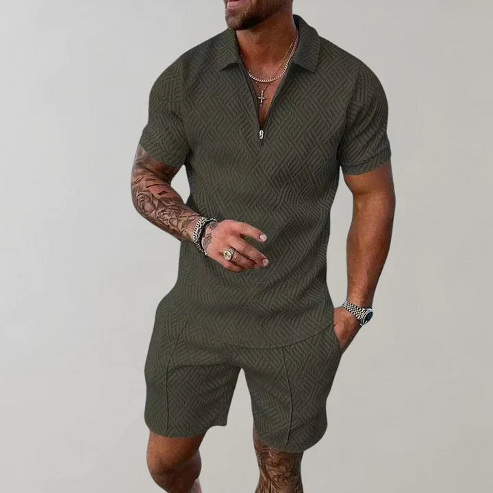 Set de verano para hombres de Oliver: algodón y lino ruido, luz y comodidad elegante
