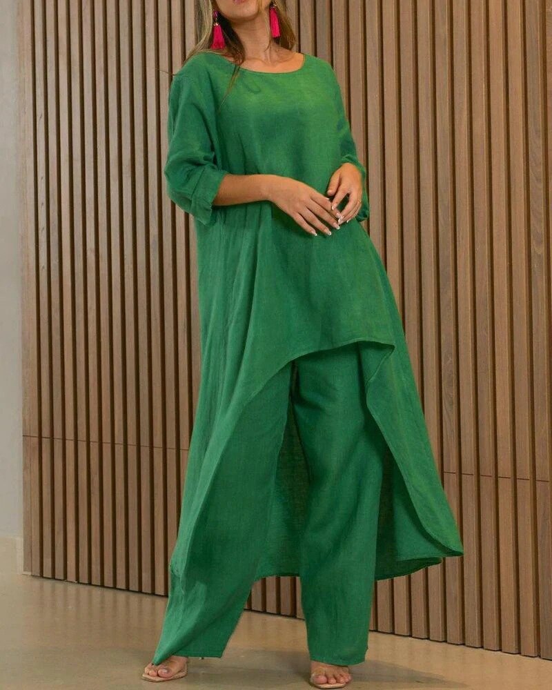 Ensemble Tunique Femme Rachel – Élégant Set Deux Pièces avec Tunique Aérienne & Pantalon Cintré