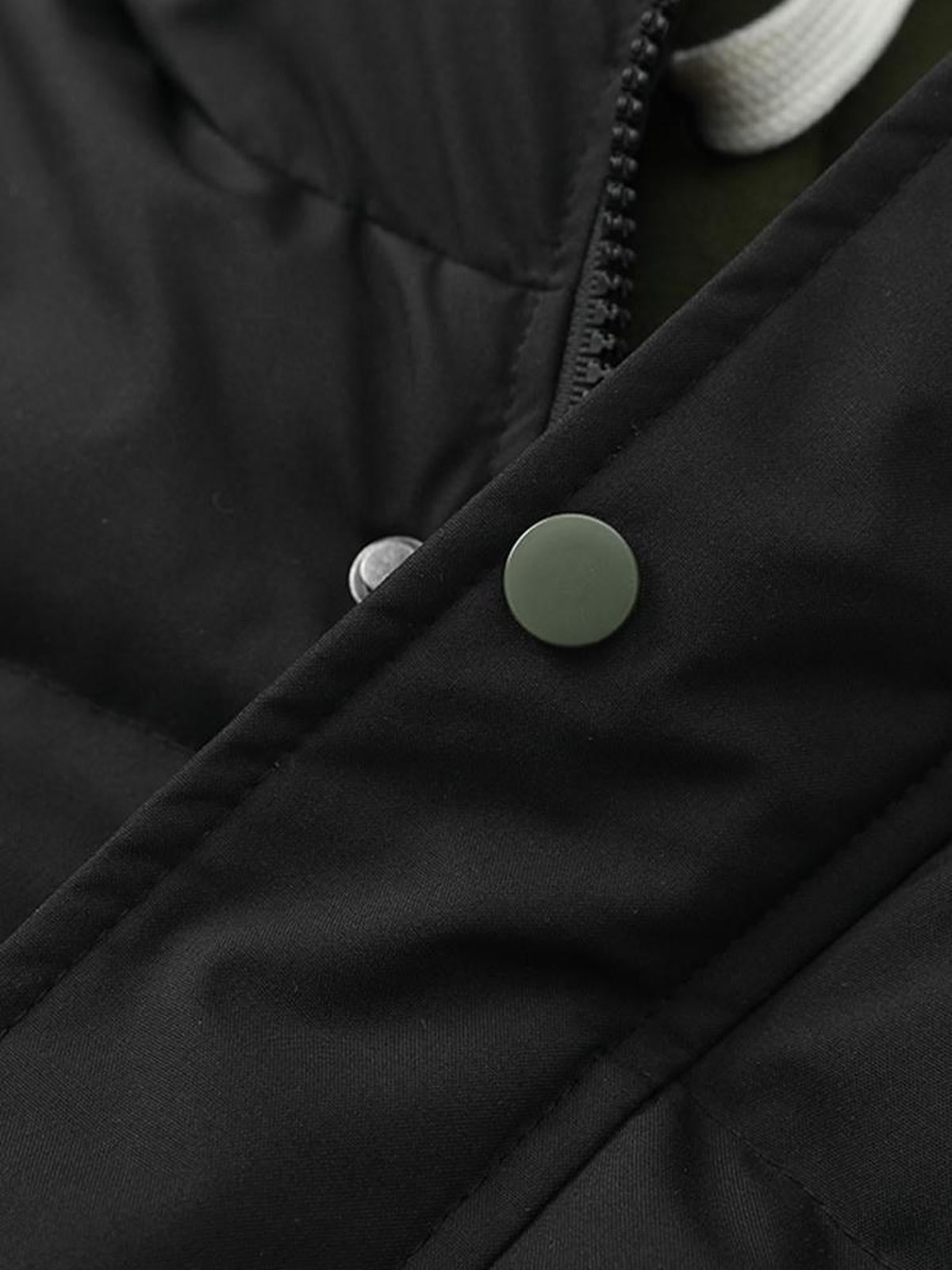 Gaithan Kurtka Pikowana Męska – Ciepły Płaszcz Zimowy z Kapturem i Zapięciem na Zamek