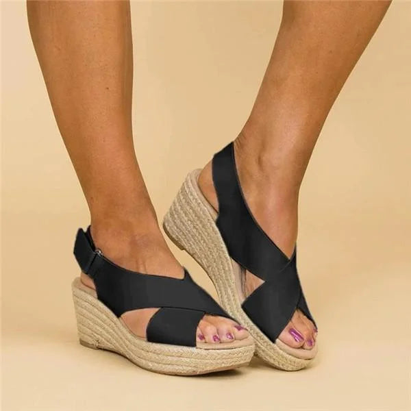 Sandalias de verano para mujeres de Isadora: sandalias ortopédicas con talón compensado y suela cómoda