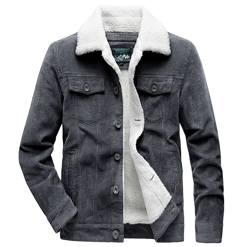 Mason Men's Trucker Jacket – Corduroy Lined with Sherpa, Teddy Collar & Classic Buttons