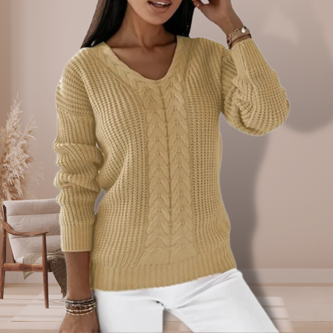 Oriana Knitted Sweater for Women – Soft and Warm Knit Top with Elegant Cut for Daily Comfort