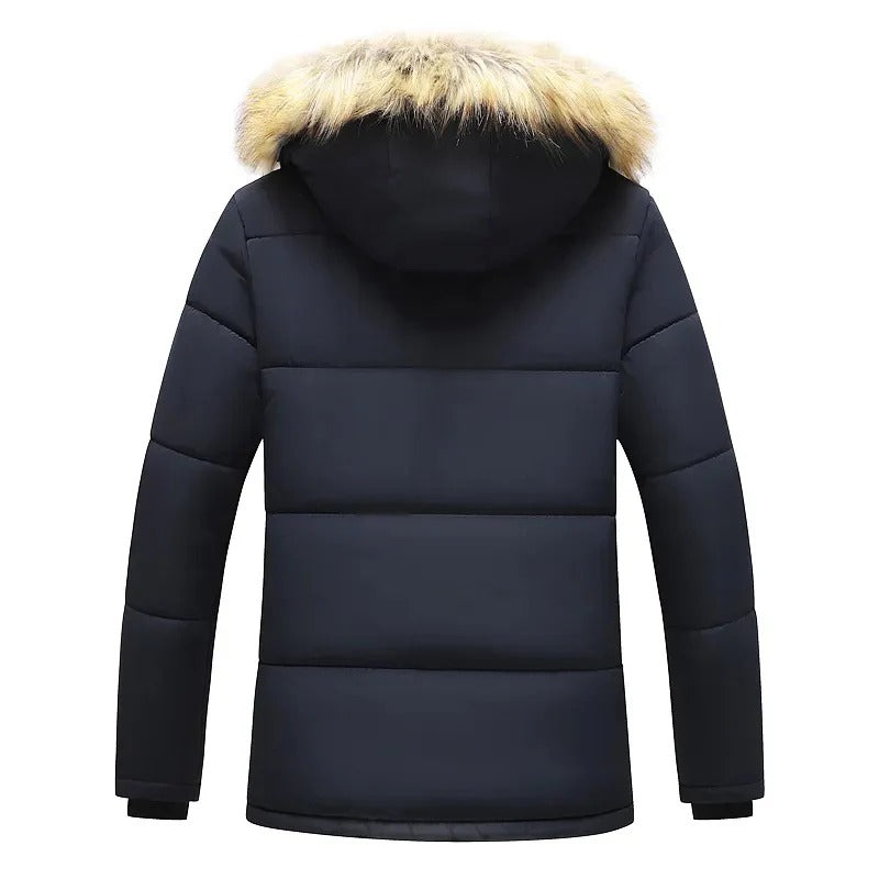 Amos Men's Winter Parka – Padded Coat with Fur Collar and Comfortable Fit