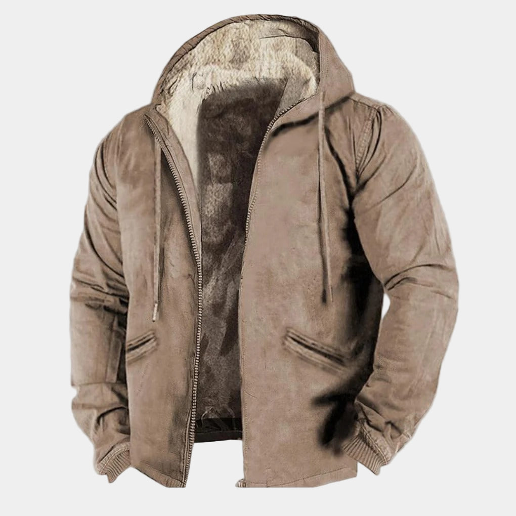 Haniel Veste d’Hiver Homme – Manteau Quotidien Doublé Polaire avec Capuche et Coupe Confort