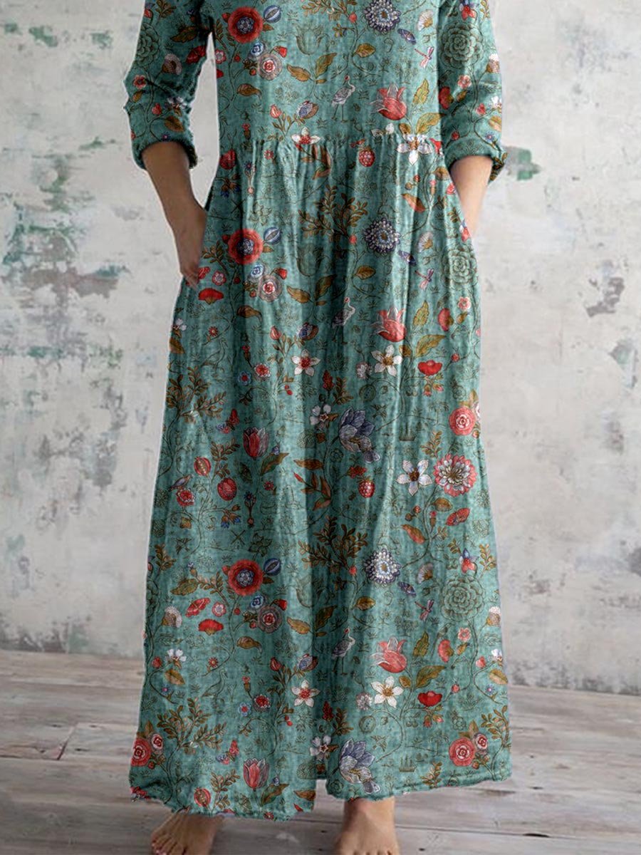 Robe d’Été Femme Calista – Robe Fleurie avec Col en V & Coupe Fluide pour un Look Élégant