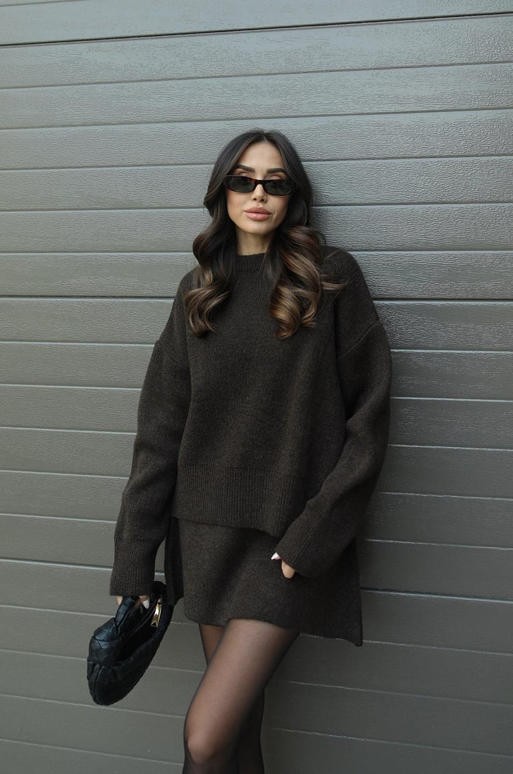 Conjunto Lucie para mujer: Conjunto de otoño de lana suave, cómodo y elegante