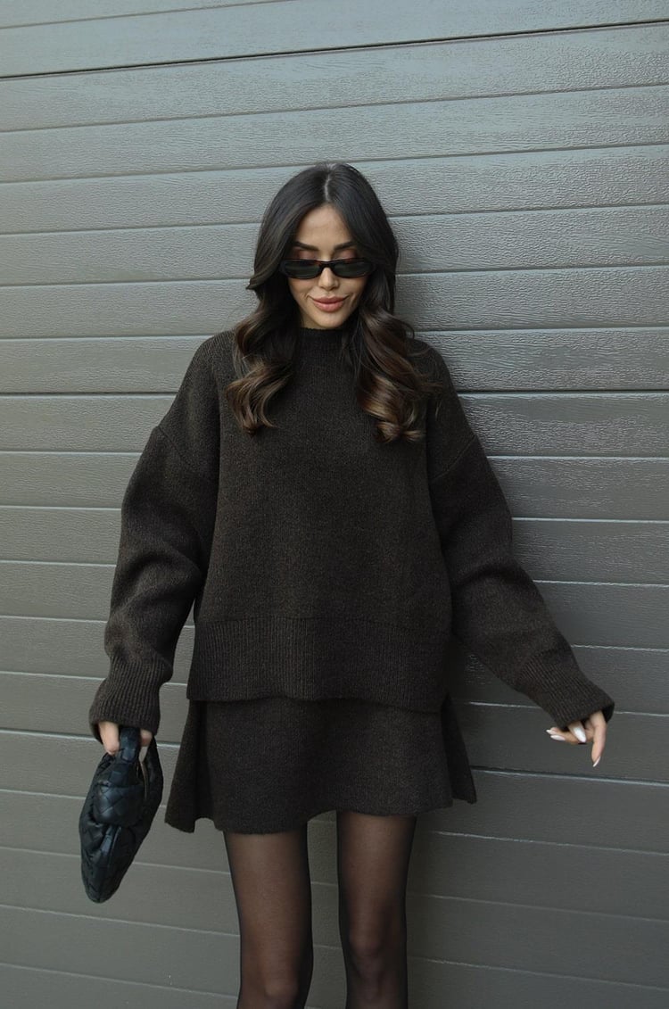 Conjunto Lucie para mujer: Conjunto de otoño de lana suave, cómodo y elegante