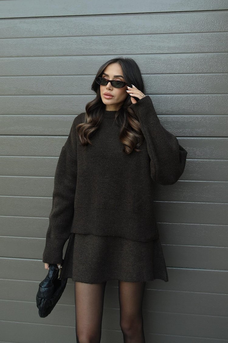 Conjunto Lucie para mujer: Conjunto de otoño de lana suave, cómodo y elegante
