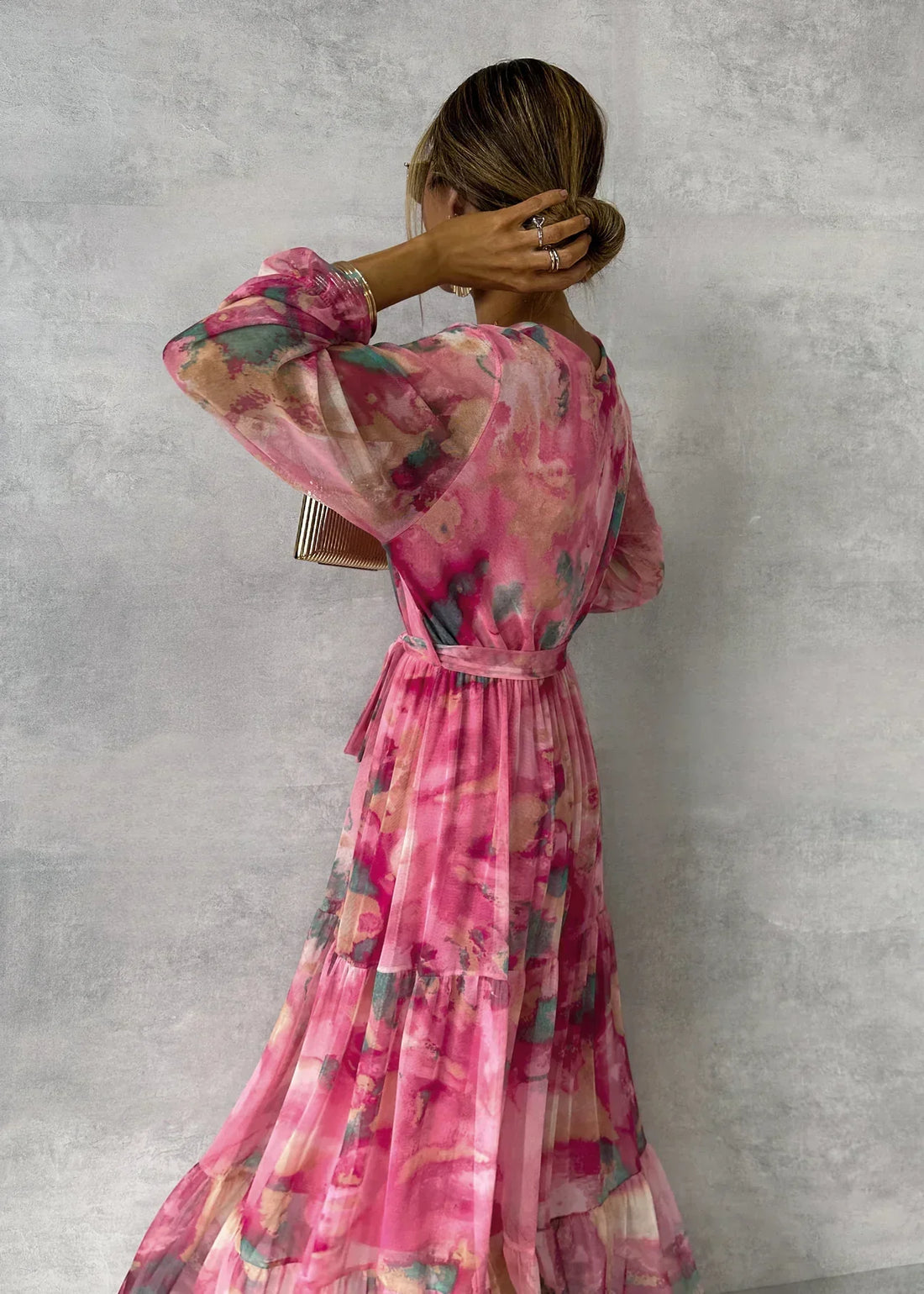Mary Robe d'Été Femme – Robe Longue Légère à Manches Longues, Élégante & Moderne