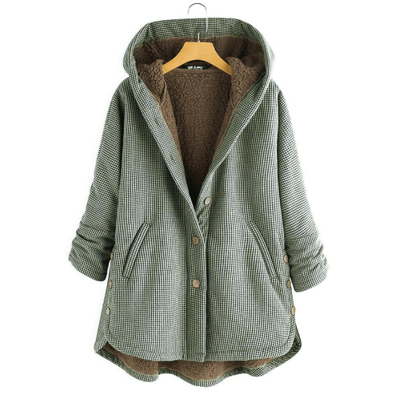 Elowyn Veste Femme Hiver à Capuche – Veste Peluche Oversize Chic & Chaude Plus-Size