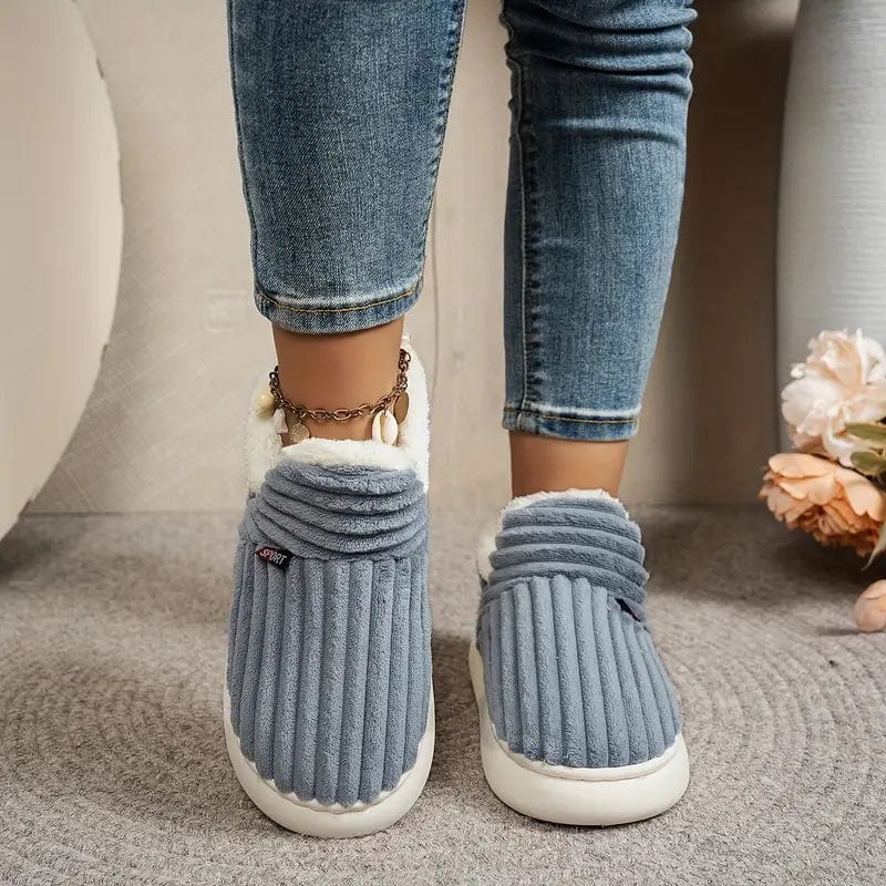 Lily Femme Zapatillas – Pantuflas de Terciopelo Acanelado con Forro de Piel Sintética y Suela Antideslizante