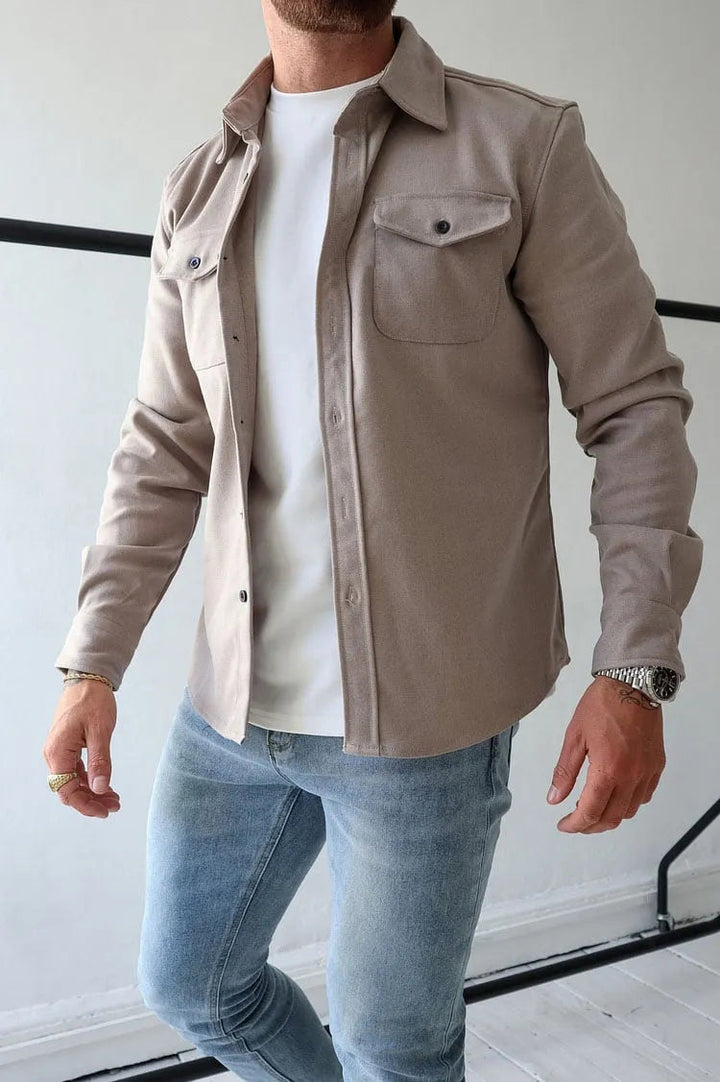 William Veste Homme en Cuir avec Boutons – Style Intemporel, Résistant & Élégant
