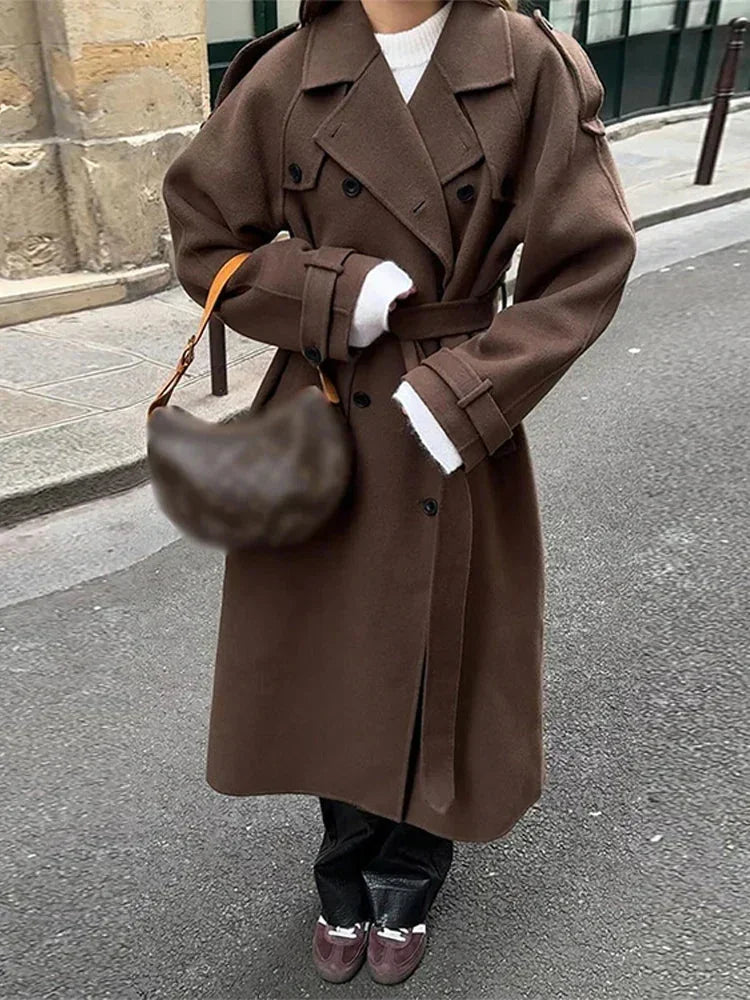 Jane Medium-Length Coat for Women – Elegant Belted, Soft Lining & Timeless Style