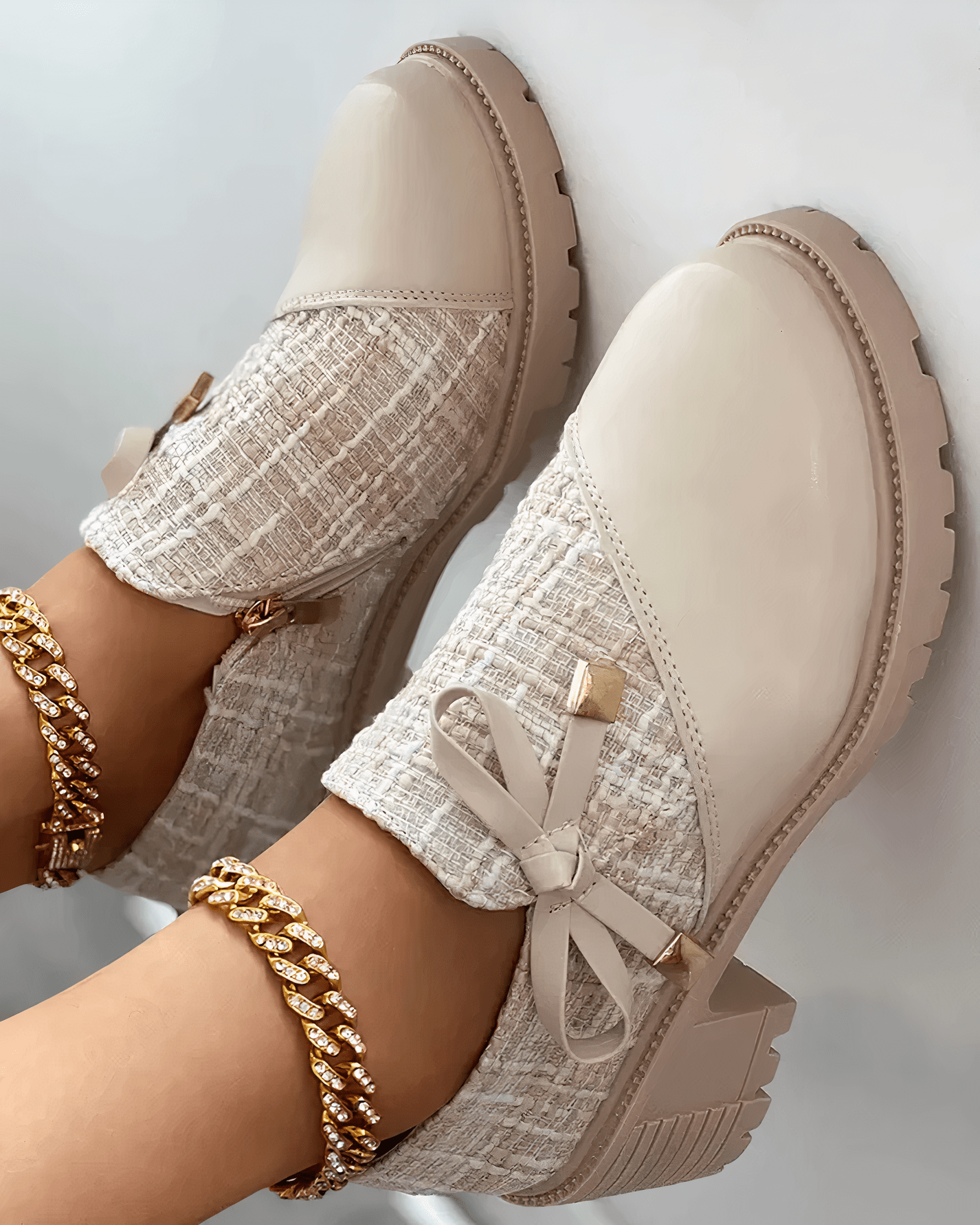 Chandni Block Heel Moccasins for Women – Elegant Rounded Toe & Padded Insole for Optimal Comfort