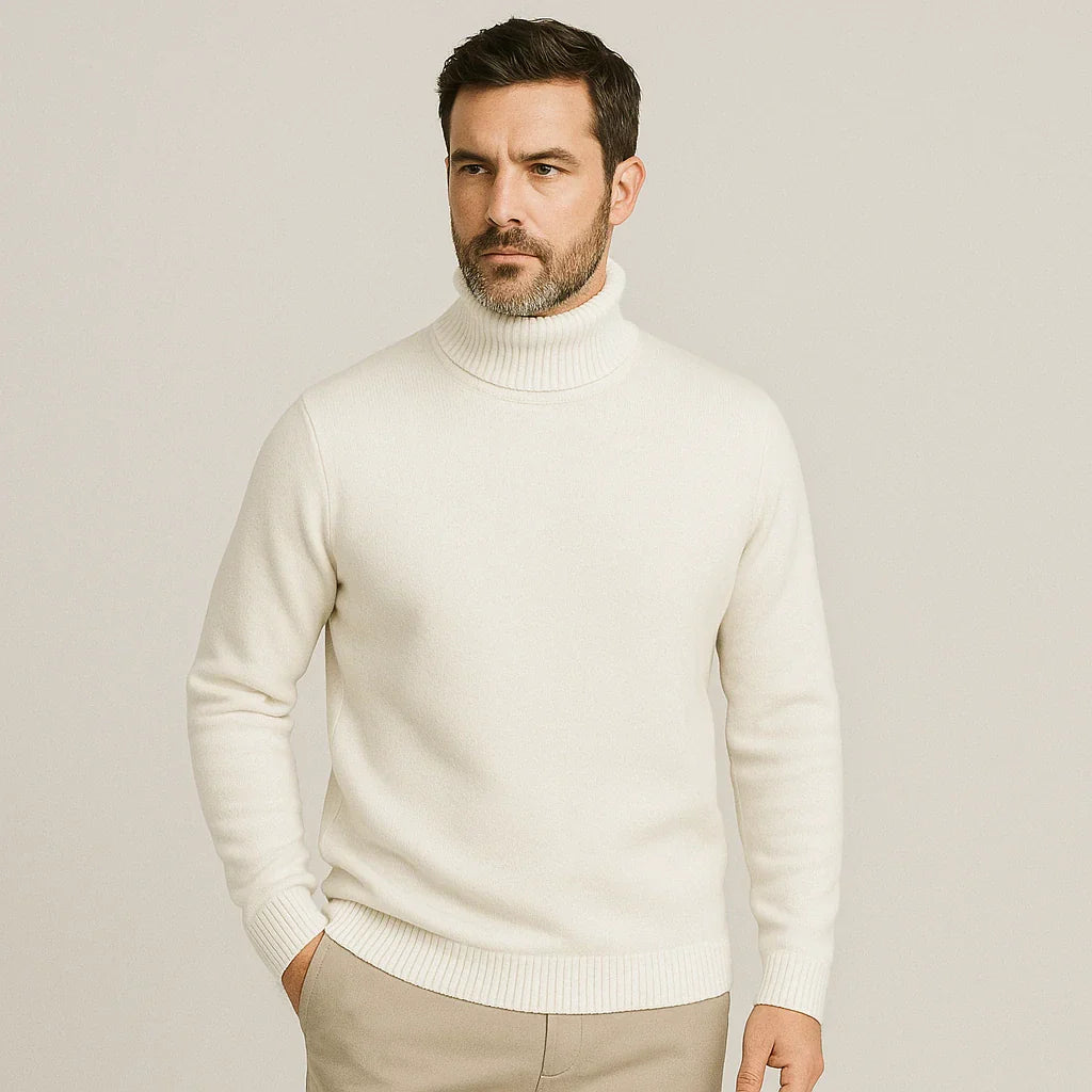 Kian Pull Homme à Col Roulé – Élégant, Chaud & Confortable en Cachemire Laine Mélangée