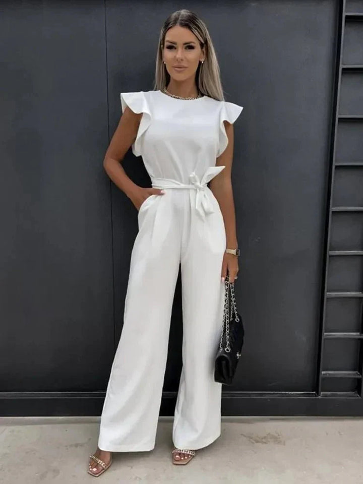 Combinaison Femme Avalon – Élégante Combinaison à Manches Courtes avec Ceinture & Poches Latérales à Fente