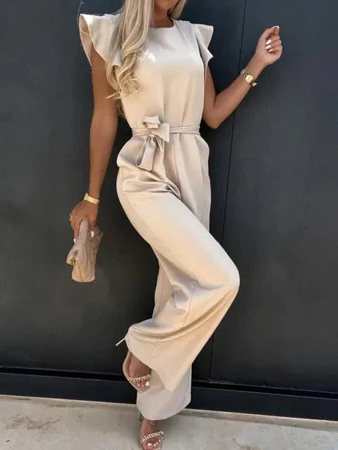 Combinaison Femme Avalon – Élégante Combinaison à Manches Courtes avec Ceinture & Poches Latérales à Fente