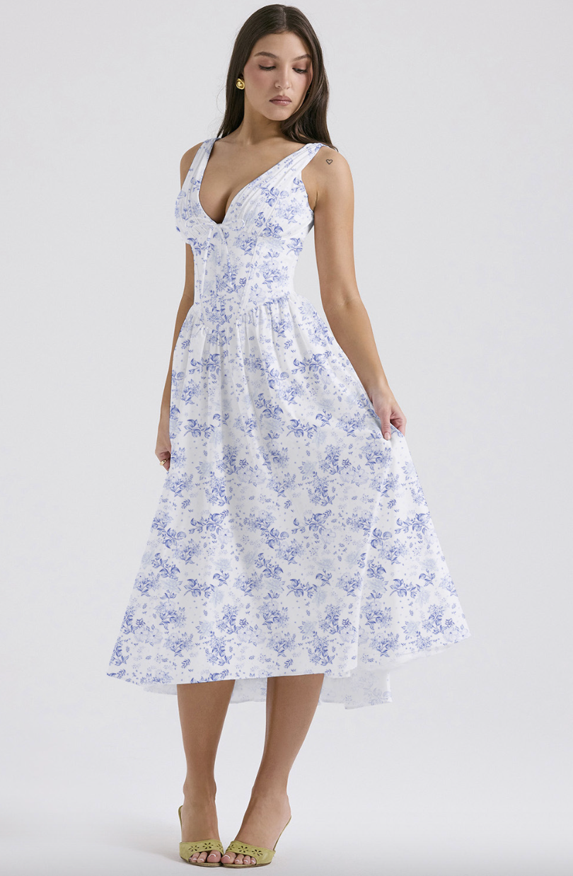 Robe d’Été Femme Mika – Élégante Robe Fleurie avec Coupe Flatteuse & Poches Pratiques